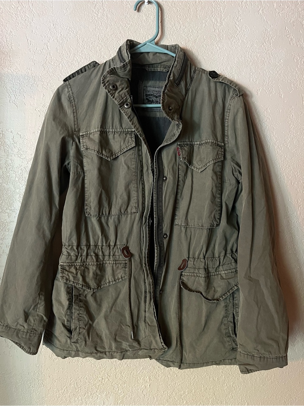 Levi Strauss & CO Women’s Parachute Cotton Y2K Military Field Jacket Olive Green